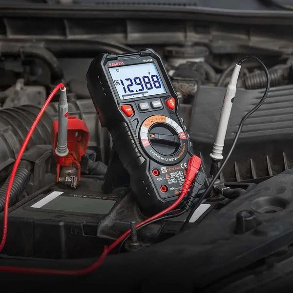 Digital multimeter showing common symbols