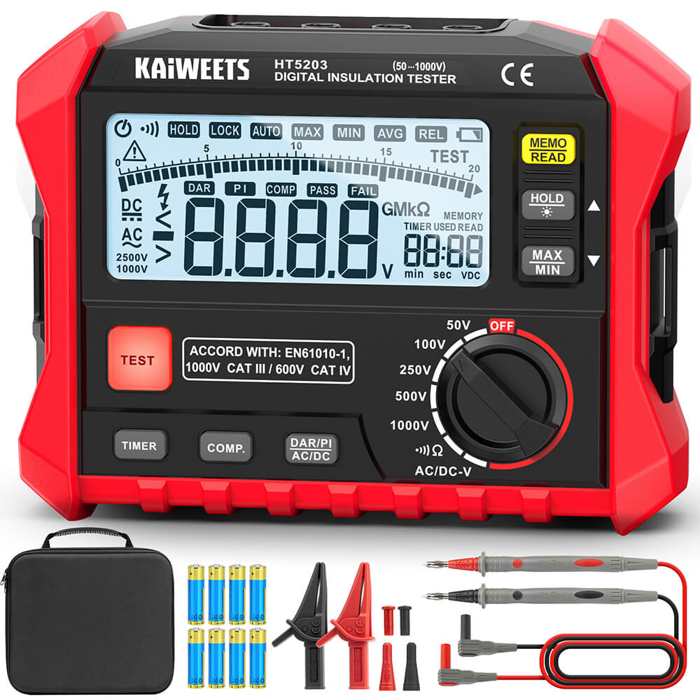 Kaiweets HT5203 Megohmmeter and Insulation Resistance Tester
