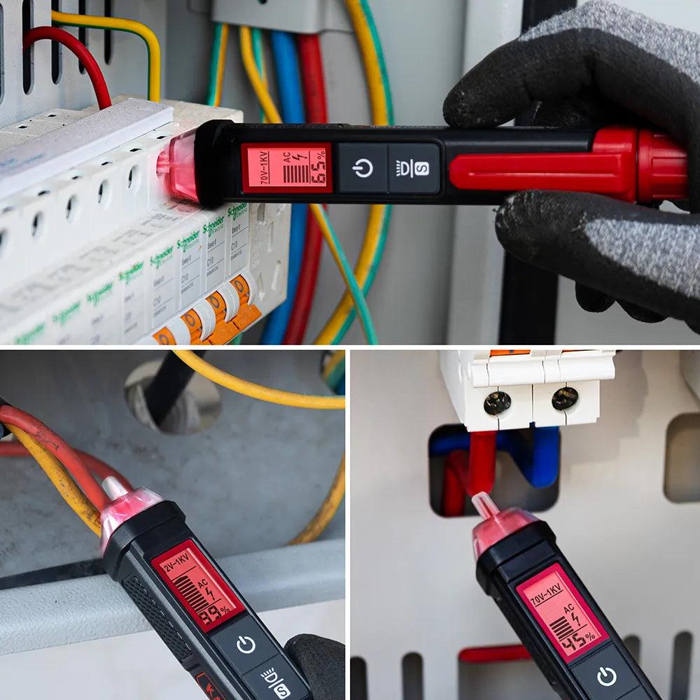 KAIWEETS HT100S non contact voltage tester in use