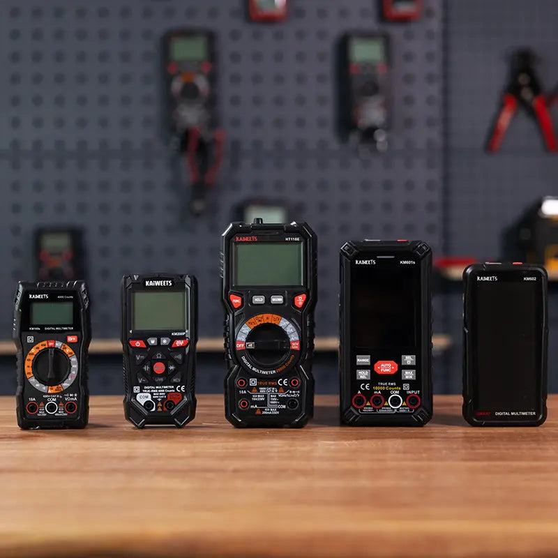 A collection of digital multimeters