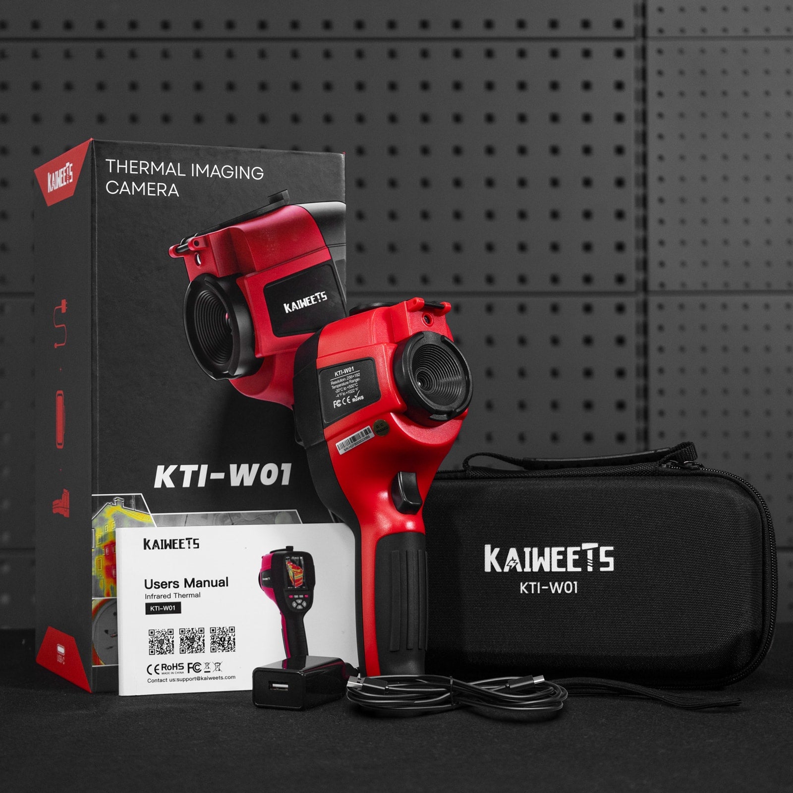 KAIWEETS KTI-W01 thermal imaging camera is packaged in a beautiful gift box