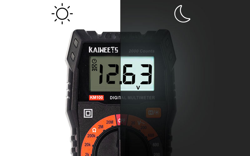 km100 multimeter backlight function