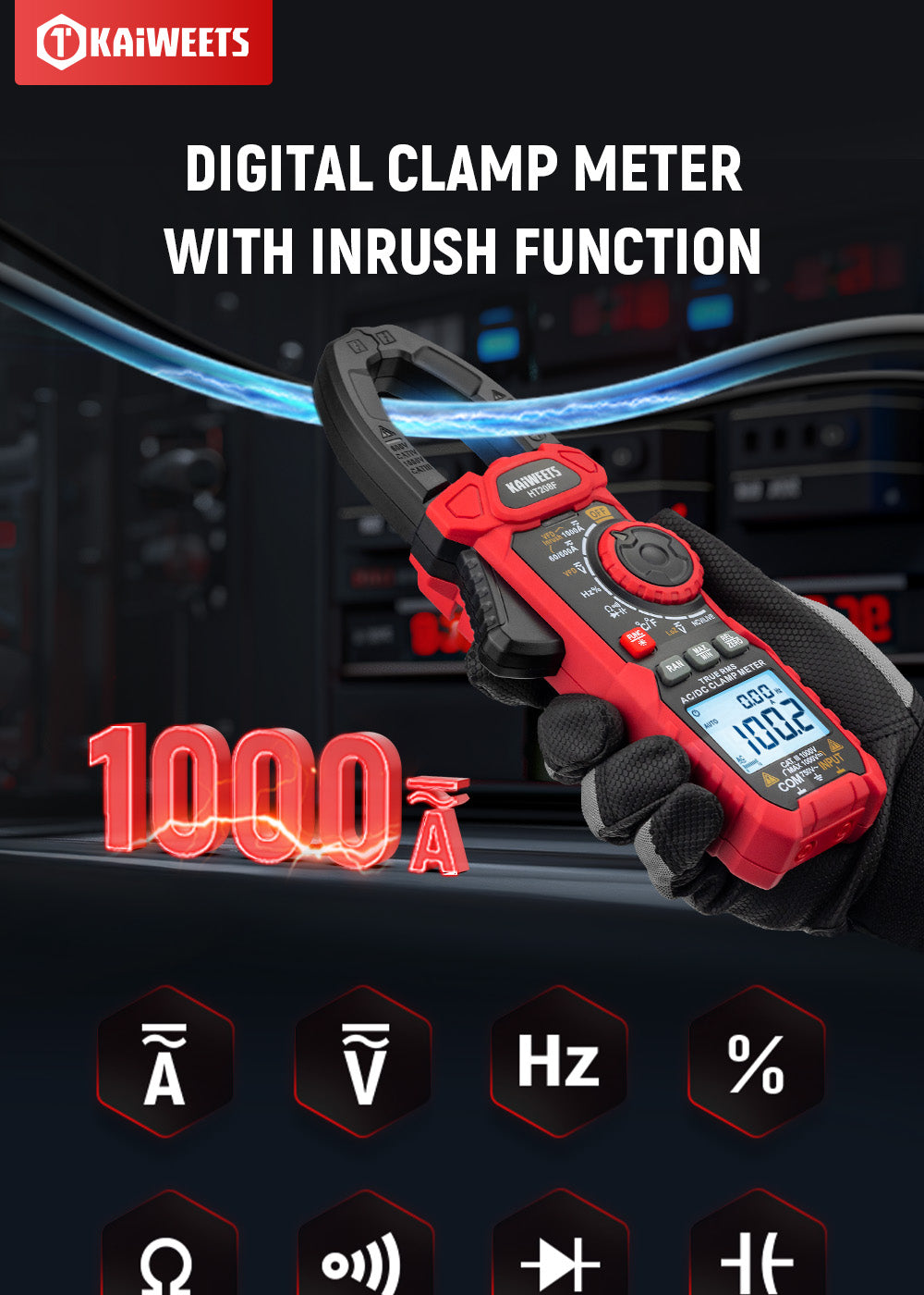 KAIWEETS HT208F Inrush Digital Clamp Meter a+