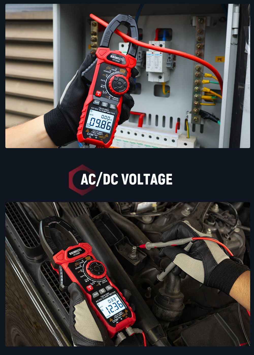 KAIWEETS HT208F Inrush Digital Clamp Meter a+