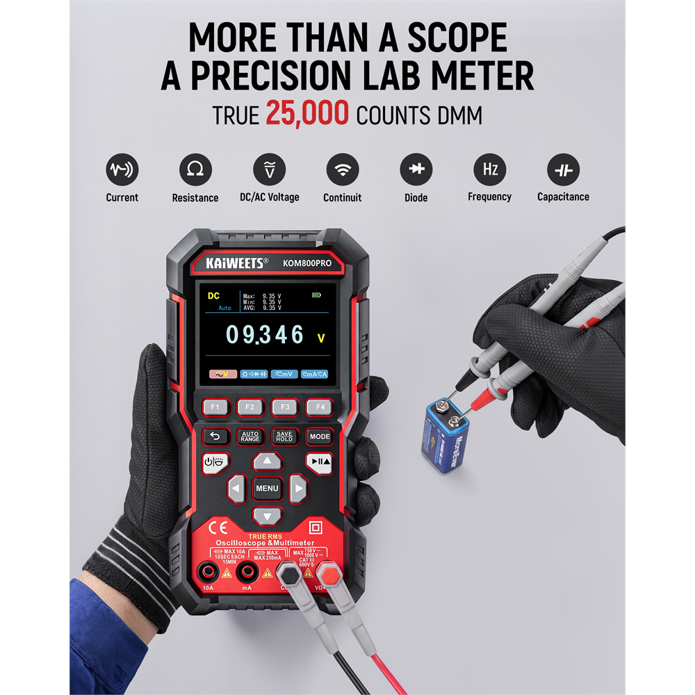 KAIWEETS KOM800PRO 3-in-1 Oscilloscope Multimeter