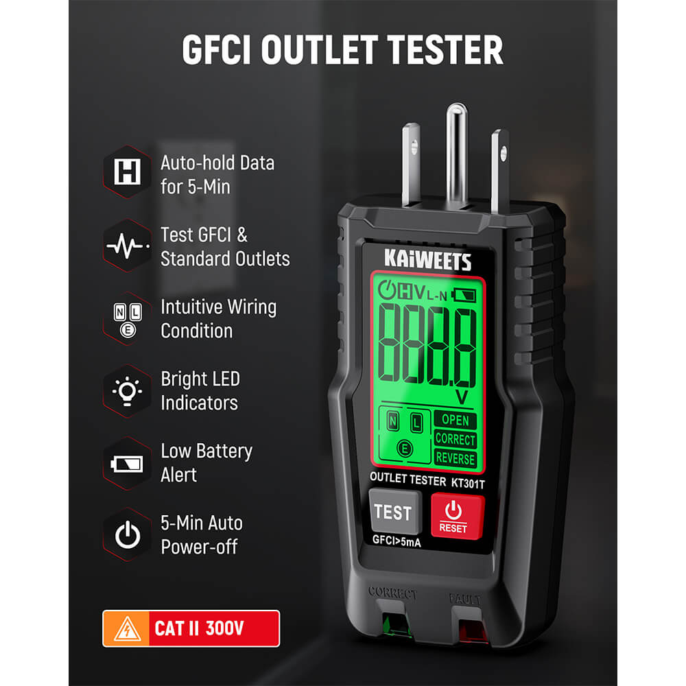 KAIWEETS KT301T GFCI Outlet Tester