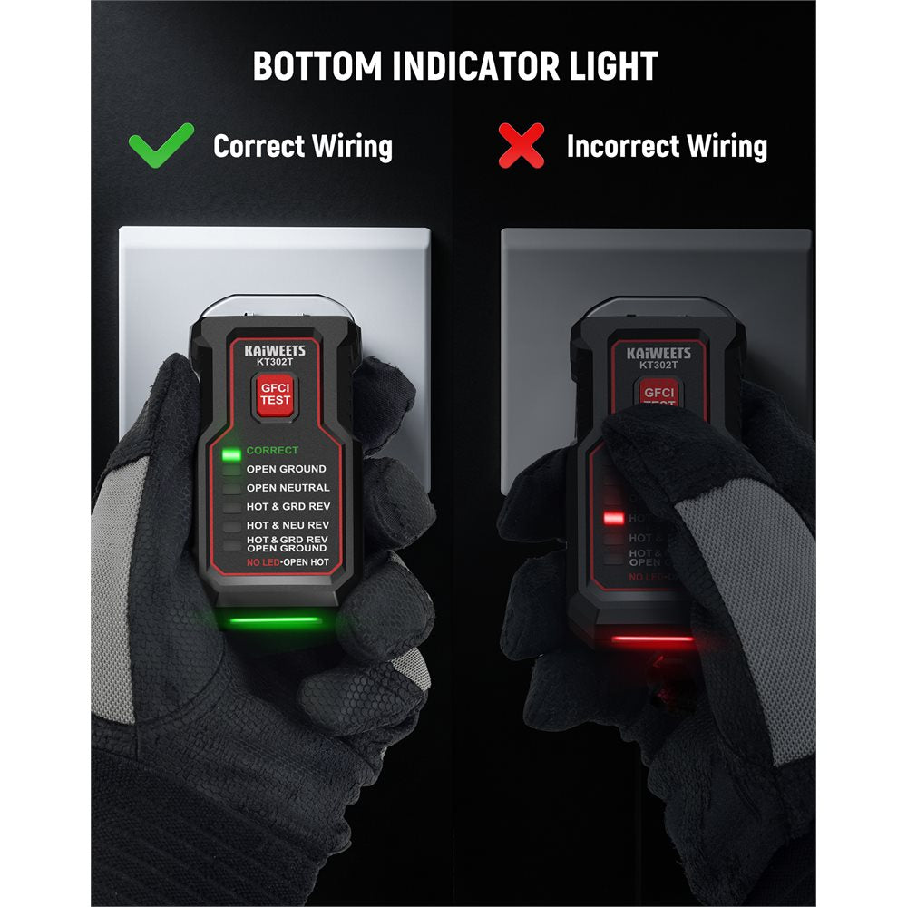 KAIWEETS KT302T GFCI Outlet Tester