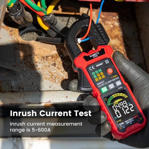 KC602 clamp meter is used to measure inrush current