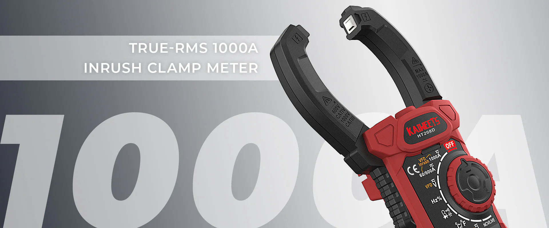 KAIWEETS HT208D true RMS inrush clamp meter