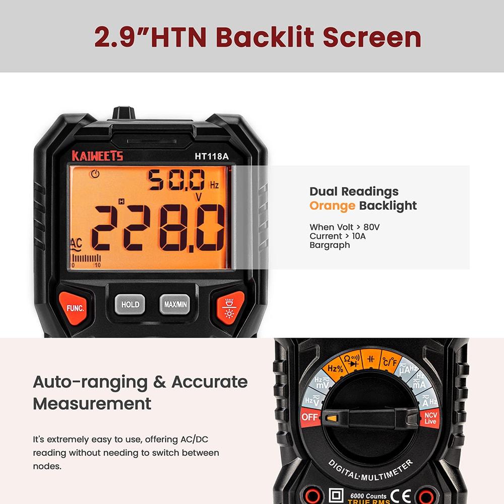 KAIWEETS HT118A T-RMS Digital Multimeter - Kaiweets