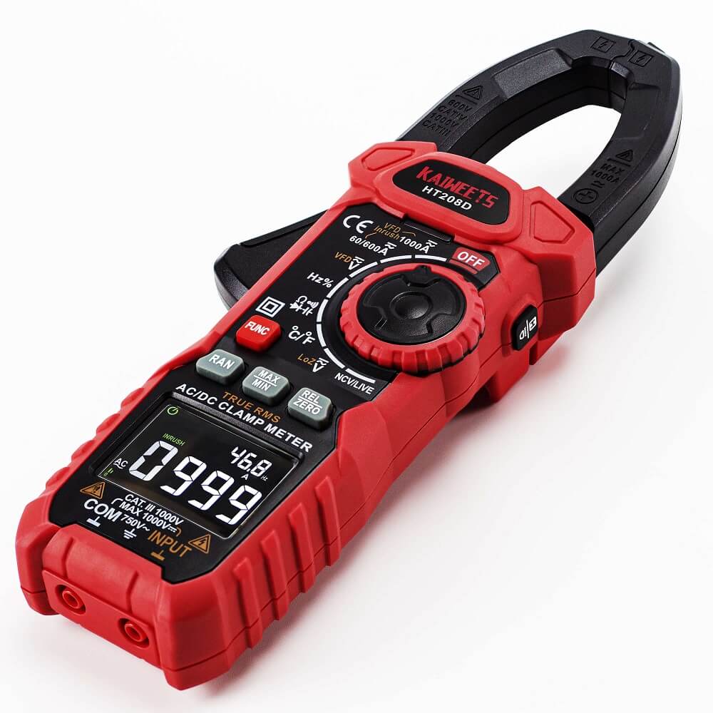 KAIWEETS HT208D 1000A AC/DC Inrush Clamp Meter - Kaiweets