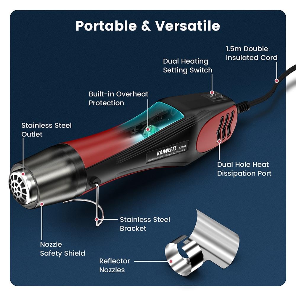 KAIWEETS KEH01 482°F/842°F Mini Heat Gun - Kaiweets