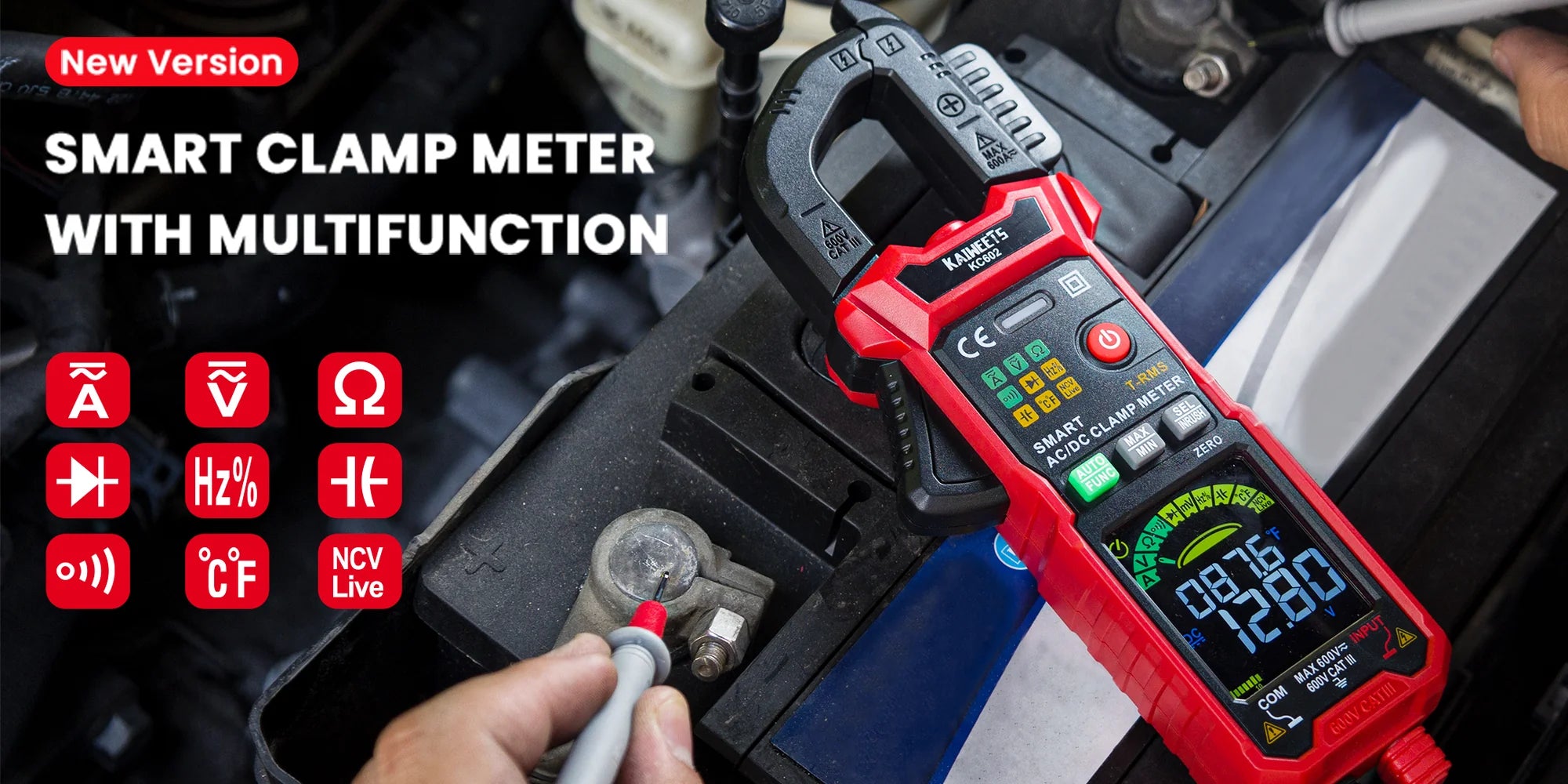 KAIWEETS KC602 multifunctional smart clamp meter