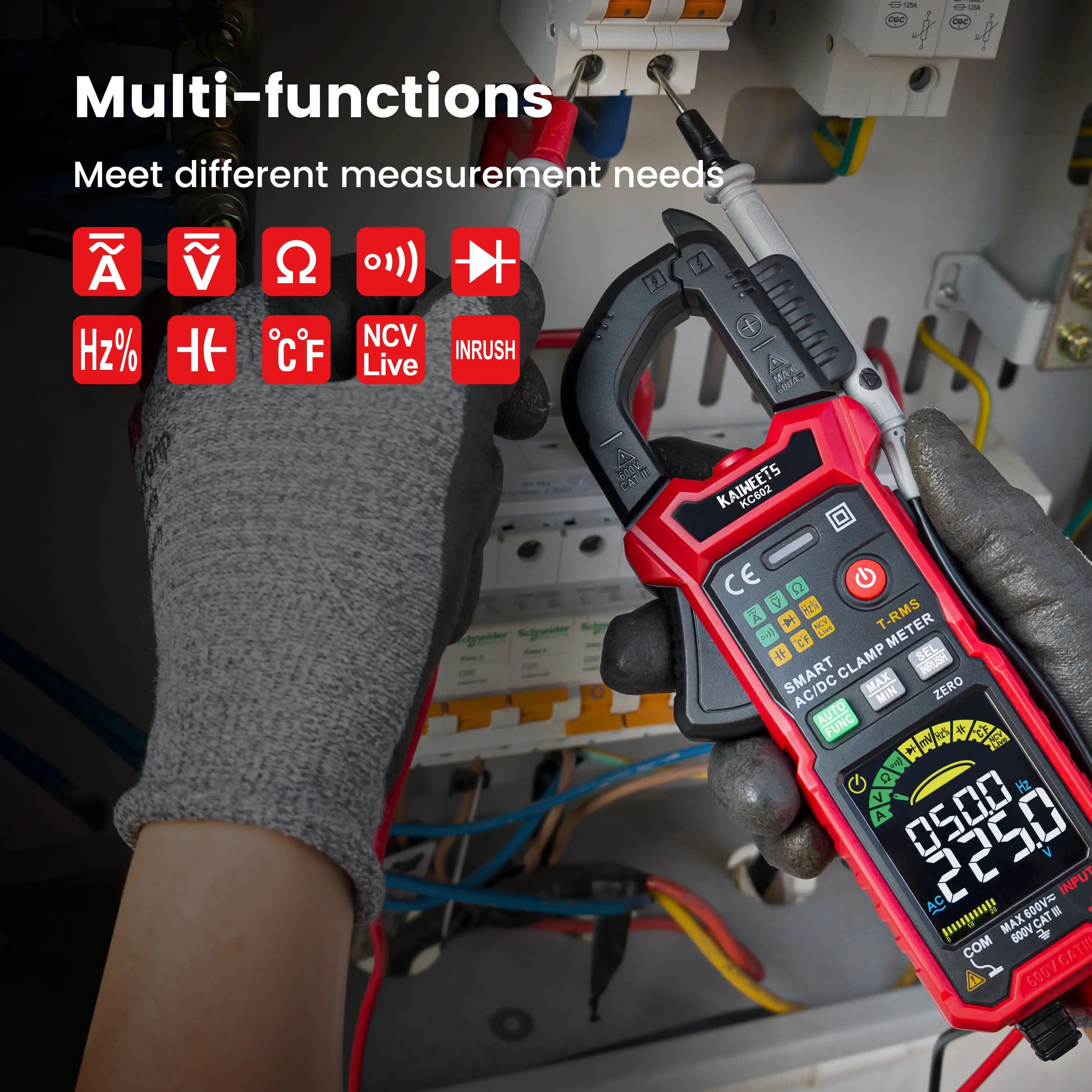 KAIWEETS KC602 multifunctional smart clamp meter